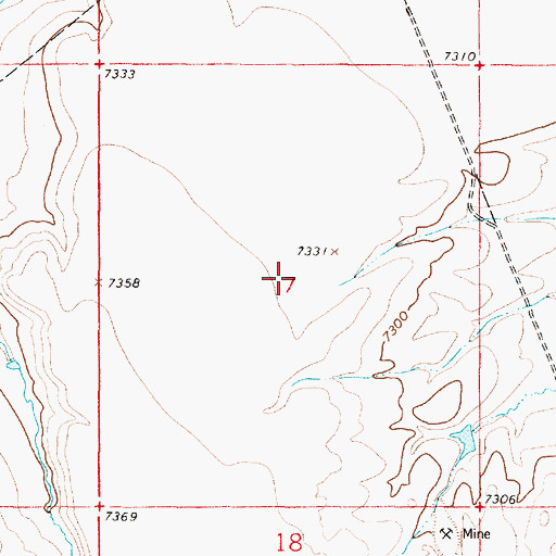 Topographic Map of King Mine, WY