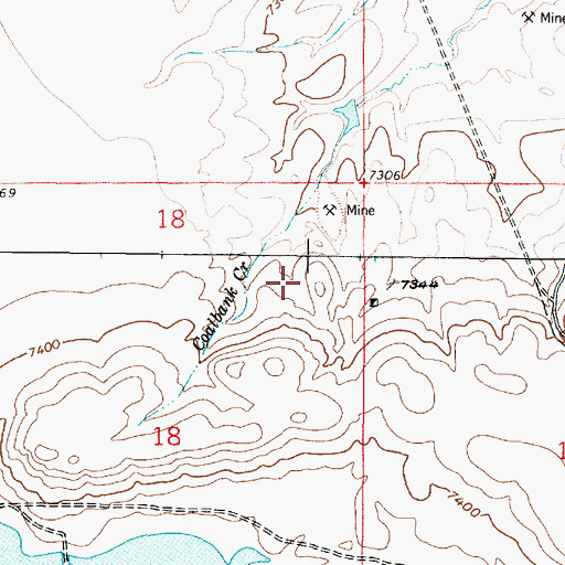 Topographic Map of Terry Mine, WY