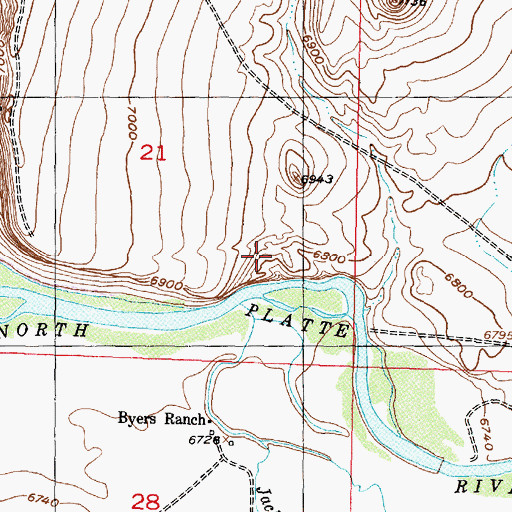 Topographic Map of Brook Deposit, WY