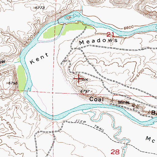 Topographic Map of Everist Mine, WY