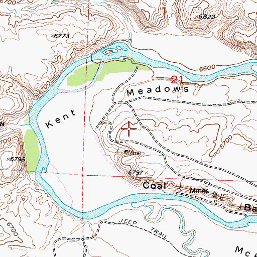 Topographic Map of Moomaw Everist Mine, WY