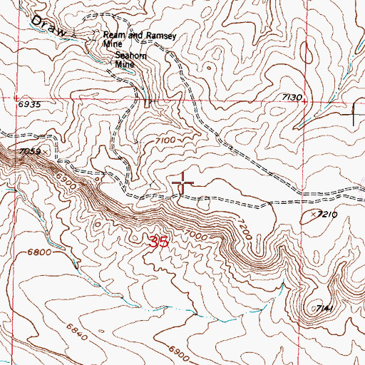Topographic Map of Phillips Mine, WY