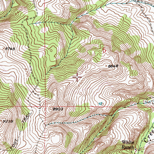 Topographic Map of Waterloo Prospects, WY