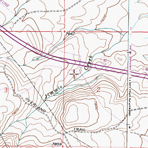Topographic Map of Cottontail Mine, WY