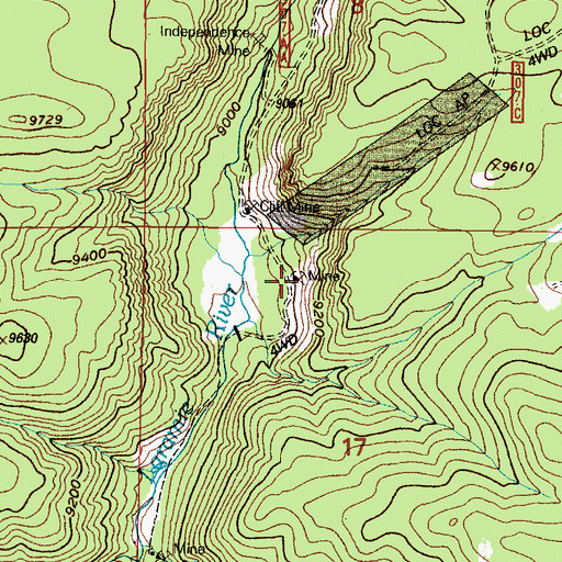 Topographic Map of Empire Mine, WY