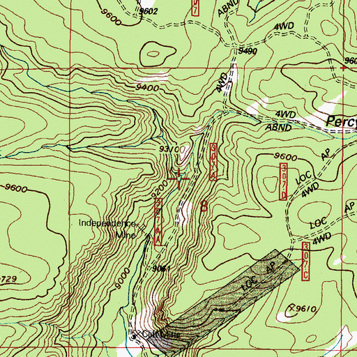 Topographic Map of Kentucky Derby Area Mine, WY