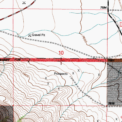 Topographic Map of Crescent Lode Number One, WY