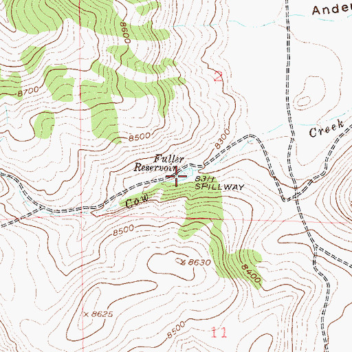 Topographic Map of Fuller Reservoir, CO