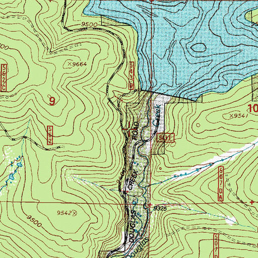 Topographic Map of Douglas Mine, WY