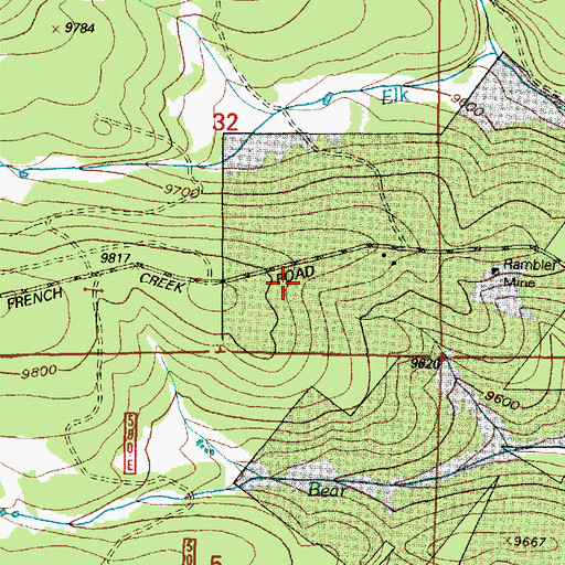 Topographic Map of Duchess Mine, WY