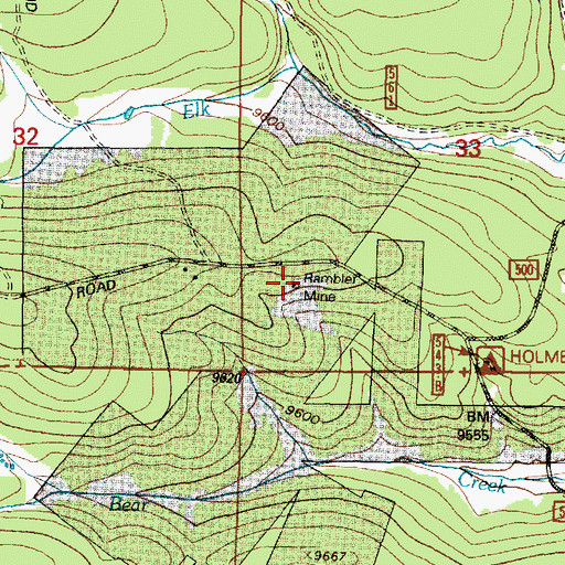 Topographic Map of New Rambler Mine, WY
