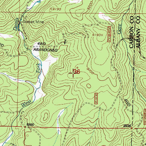 Topographic Map of Hamilton Group Mine, WY