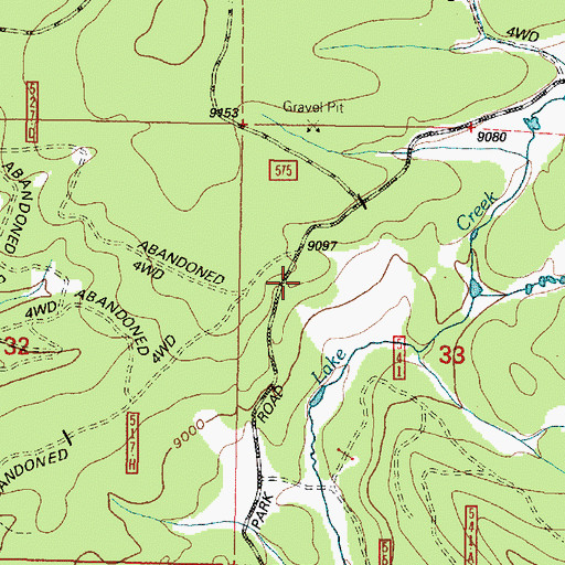 Topographic Map of Lake Creek Mine, WY