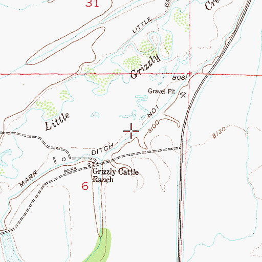 Topographic Map of Marr Ditch Number 1, CO