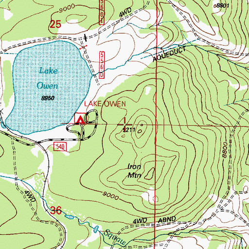 Topographic Map of Lake Owen Mafic Complex Mine, WY