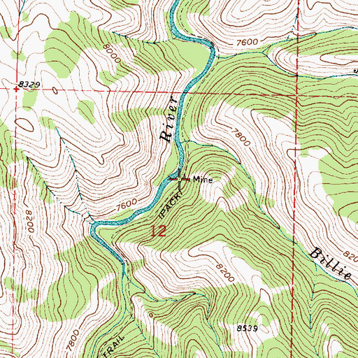 Topographic Map of Cascade Mine, WY