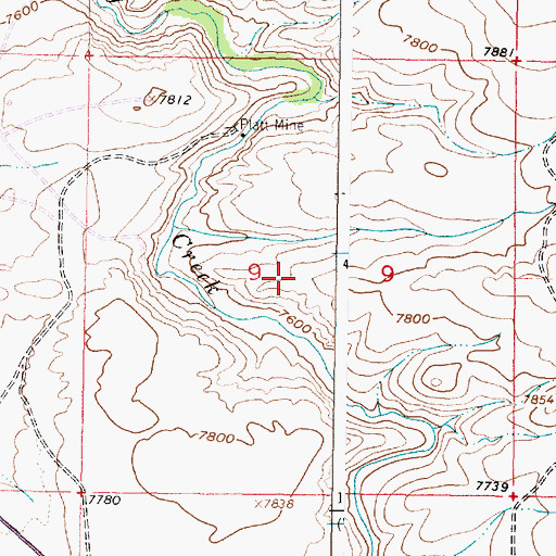 Topographic Map of Big Creek Mine, WY