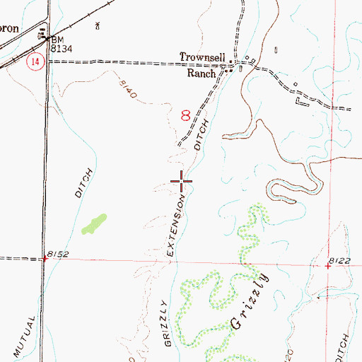 Topographic Map of Grizzly Extension Ditch, CO