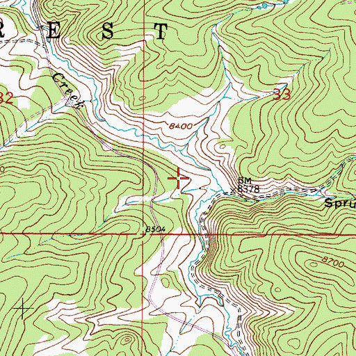 Topographic Map of Pelton Creek Mine, WY