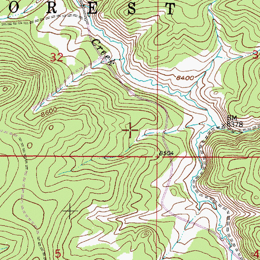 Topographic Map of Many Values Prospect, WY