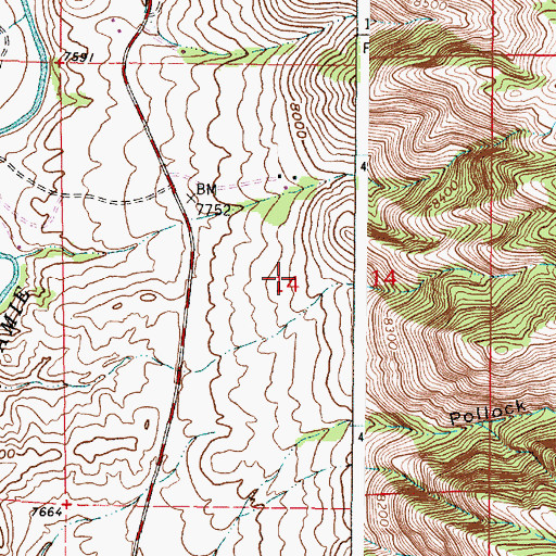 Topographic Map of Annie Mine, WY