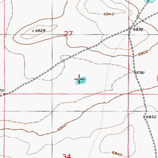 Topographic Map of Pazeka Lake Mine, WY