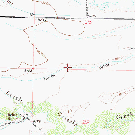 Topographic Map of Nairn Ditch, CO