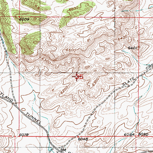 Topographic Map of Halleck Canyon Area Mine, WY