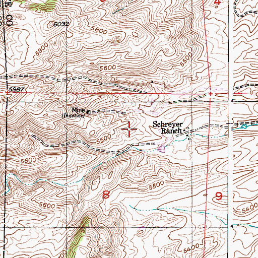 Topographic Map of Plaga-Judd Deposit, WY