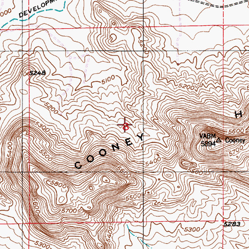Topographic Map of McDougal Deposit, WY