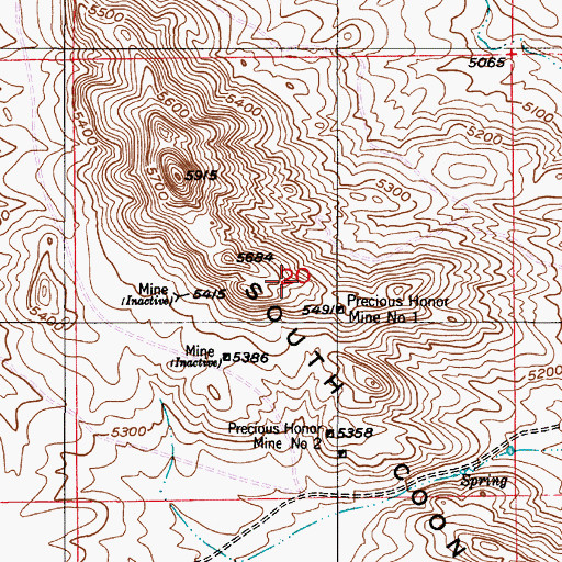 Topographic Map of Whipporwill Mine, WY