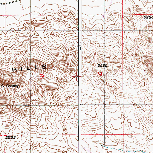 Topographic Map of JBC Deposit Mine, WY