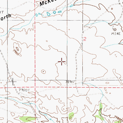 Topographic Map of Weddle Claims Mine, WY