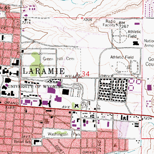 Topographic Map of Carroll Pit, WY