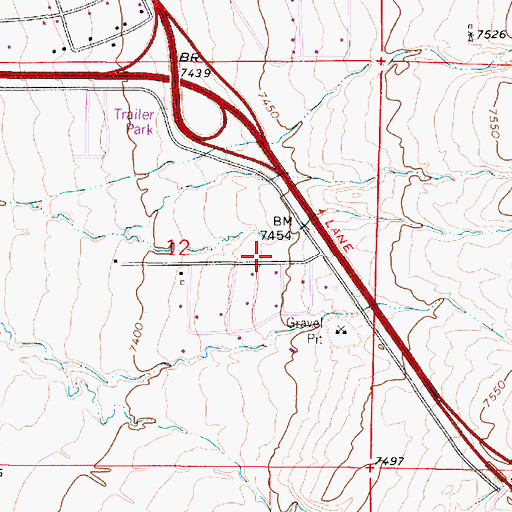 Topographic Map of Justin Pit, WY