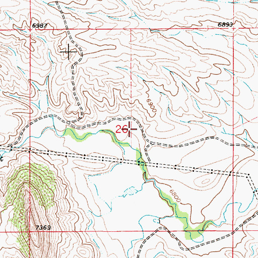 Topographic Map of Beaver Claim, WY