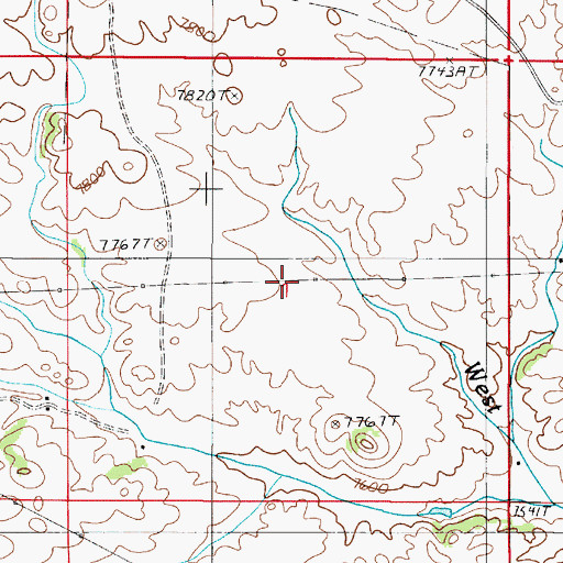 Topographic Map of West Dale Creek Mine, WY