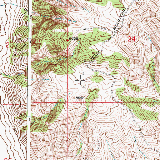Topographic Map of Jelm Mountain Mine, WY