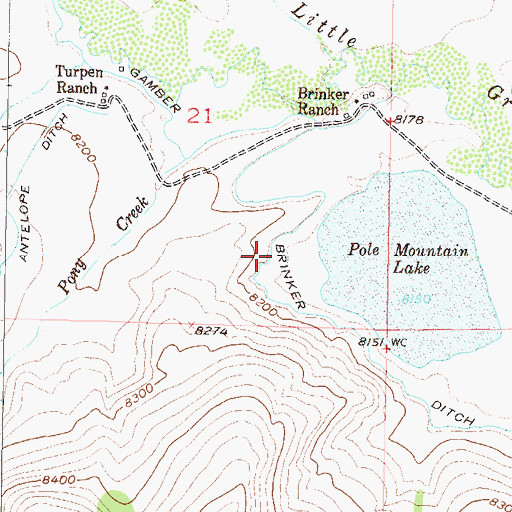 Topographic Map of Gamber Brinker Ditch, CO