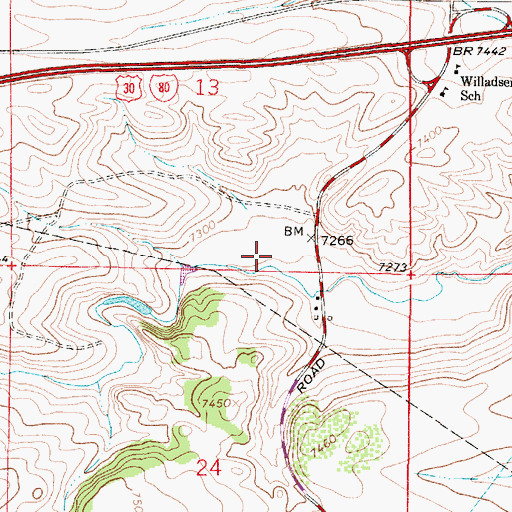 Topographic Map of Lyle Faith Quarry, WY