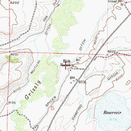 Topographic Map of Spicer Ditch, CO
