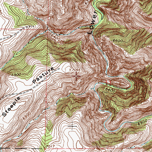 Topographic Map of Deer Creek Canyon Chromite Mine, WY