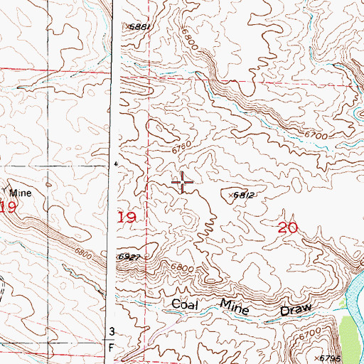 Topographic Map of Peck Mine, WY
