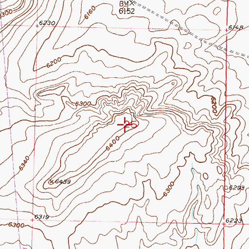 Topographic Map of Rawlins Draw Mine, WY