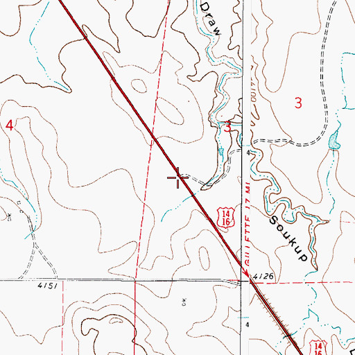 Topographic Map of Wildcat Creek Mine, WY