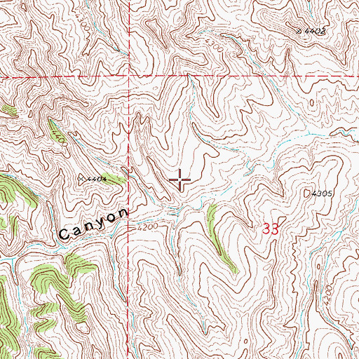 Topographic Map of Echeta Mine, WY