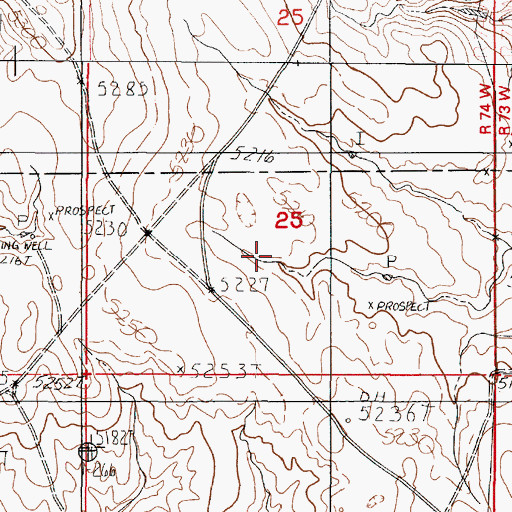 Topographic Map of Betty Mine, WY
