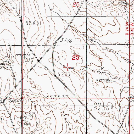 Topographic Map of Betty Mine, WY