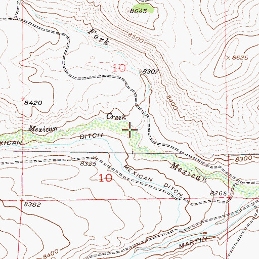 Topographic Map of North Fork Mexican Creek, CO