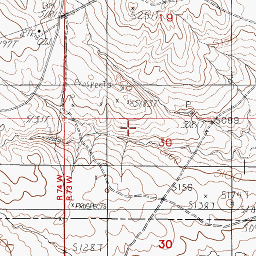 Topographic Map of Key Mine, WY